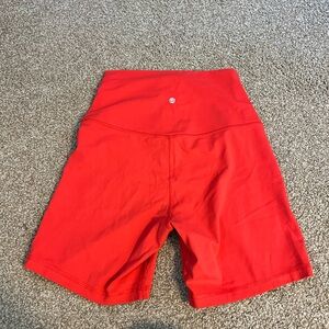 Women's Red Athletic Shorts